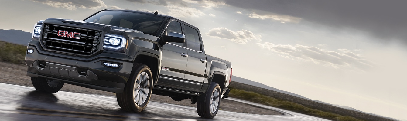 black GMC pickup truck