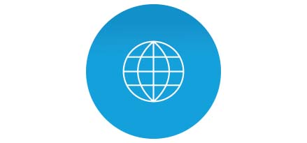 Blue globe icon