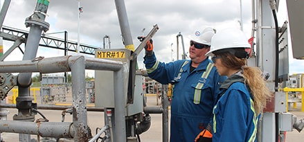 Operators at a terminal.